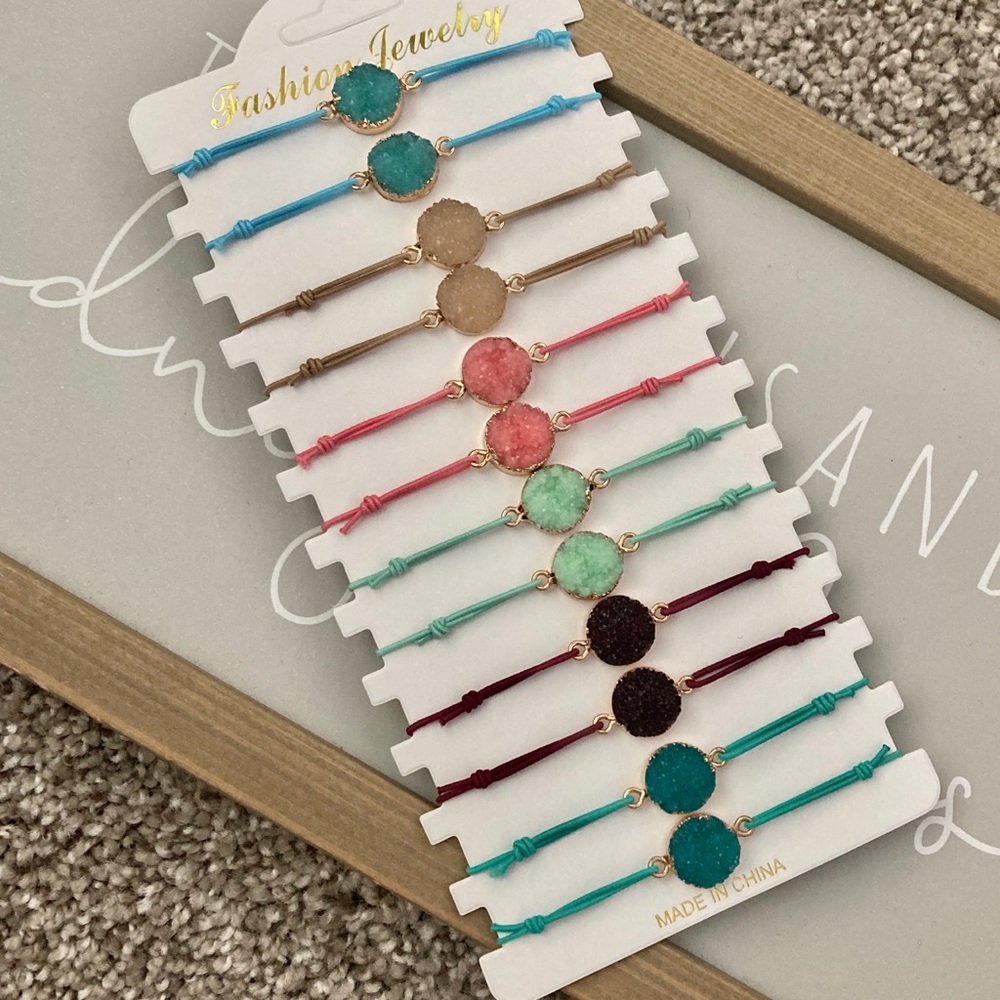 12-piece Bracelet Imitation Druzy Bracelet Set